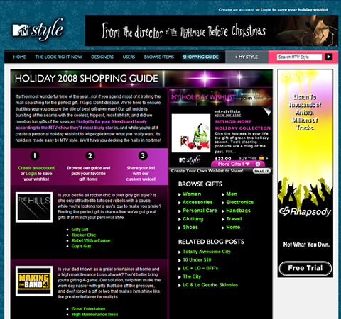 MTV Style - Holiday Site