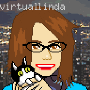 Virtuallinda and her cat, Pixel