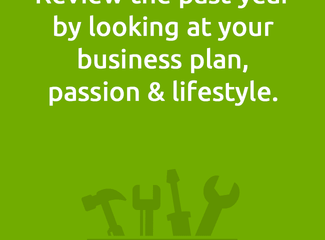 Review the past yearby looking at your business plan,passion & lifestyle.