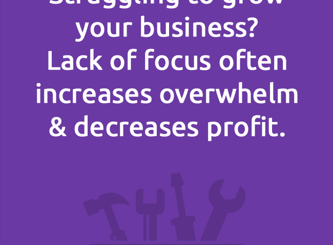 Struggling to growyour business?Lack of focus often increases overwhelm& decreases profit.