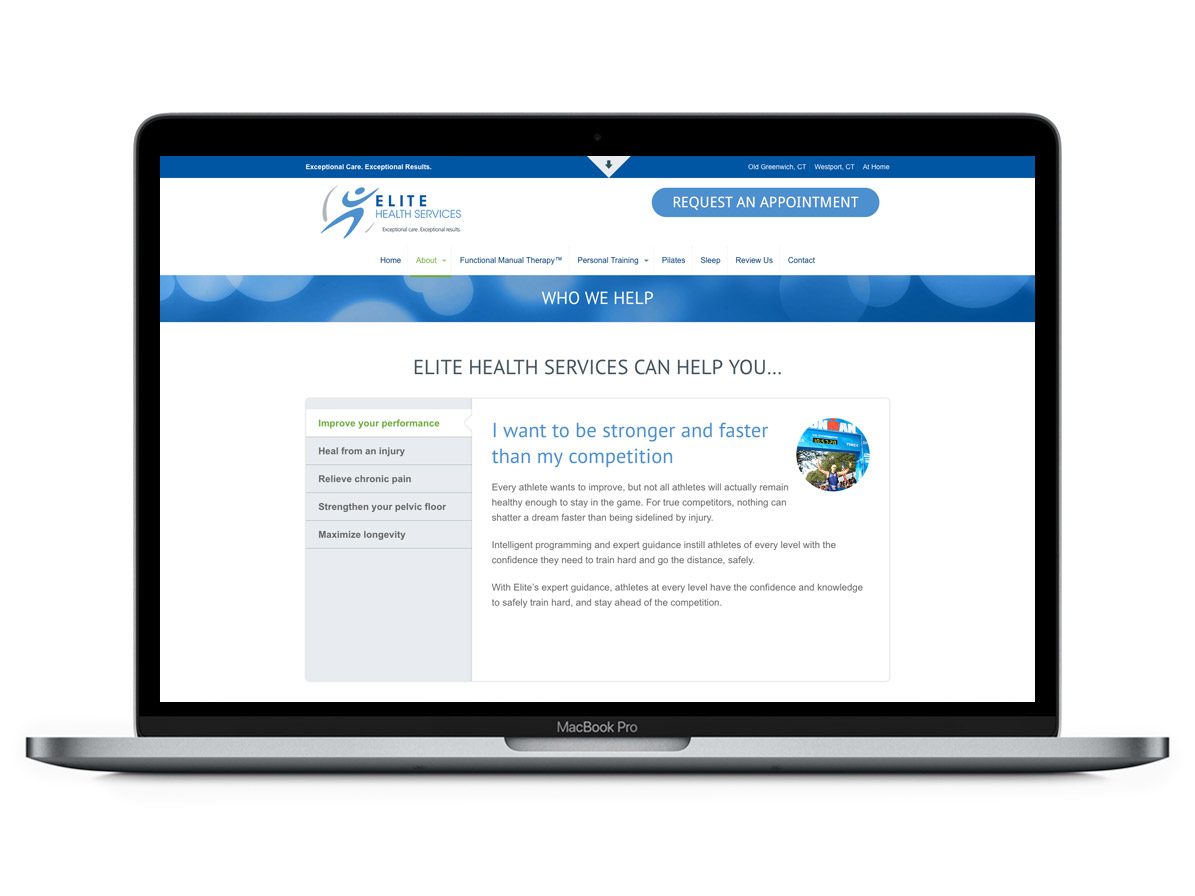 WordPress Website Subpage