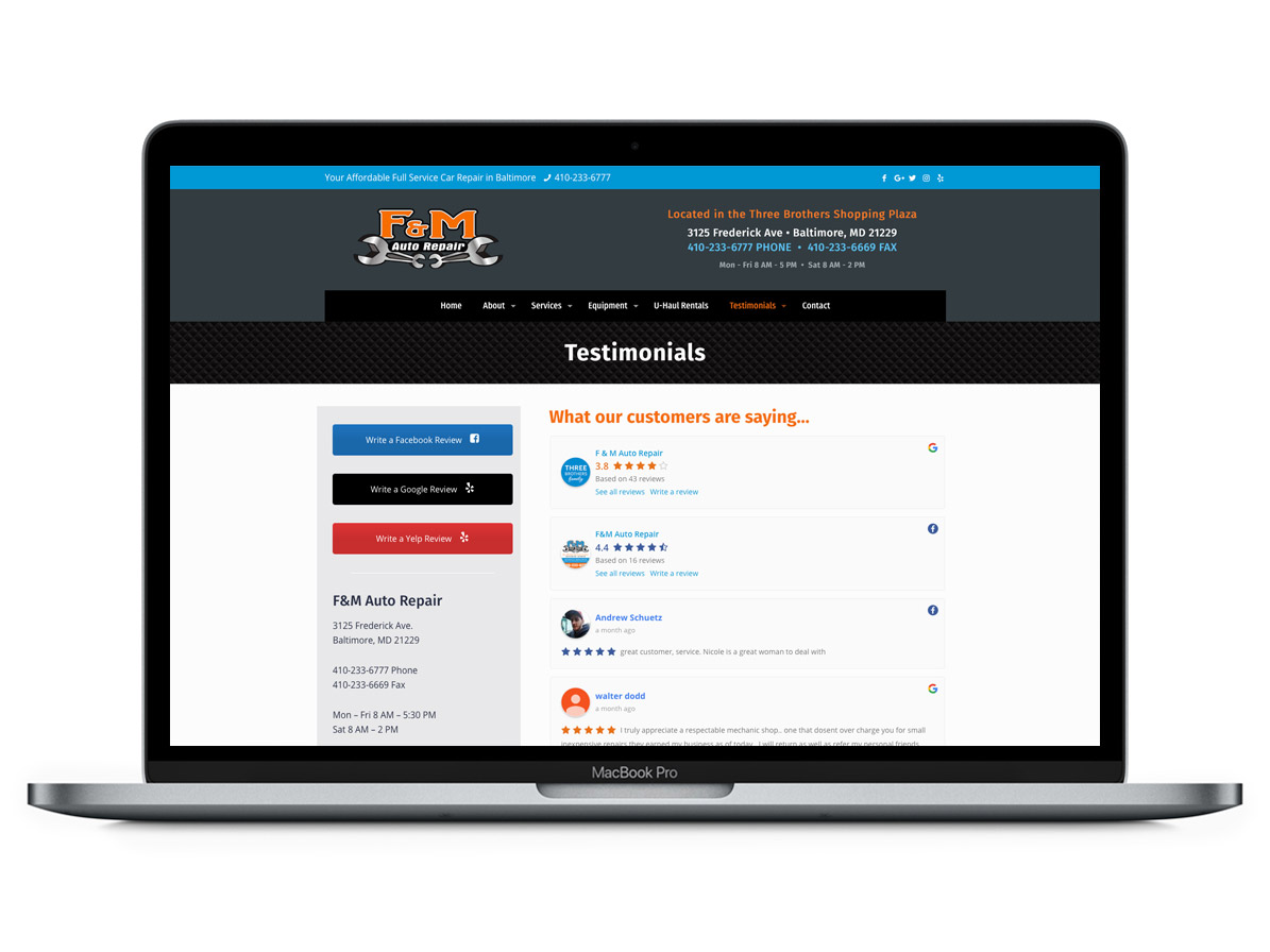 WordPress Website Subpage