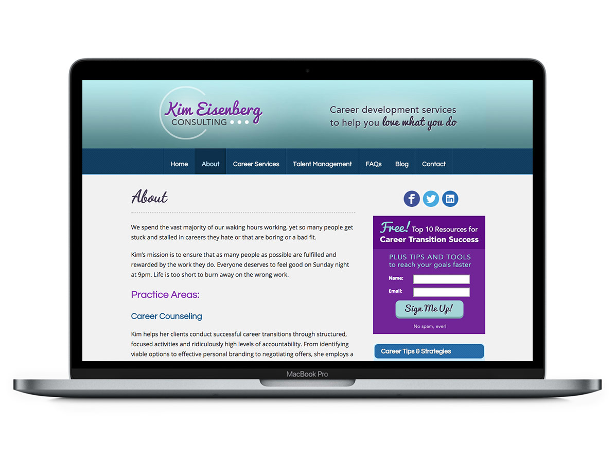 WordPress Website Subpage