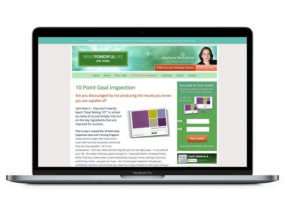 WordPress Website Subpage