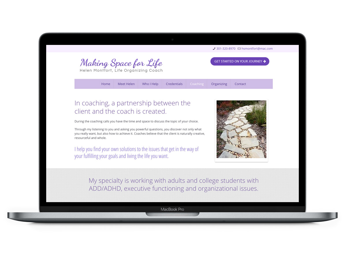 WordPress Website Subpage