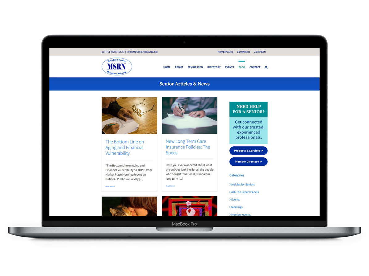 WordPress Website Subpage