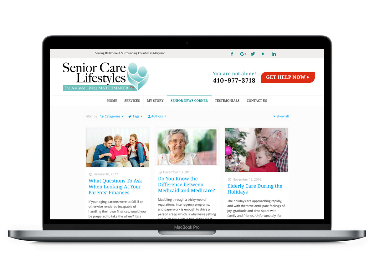 WordPress Website Subpage