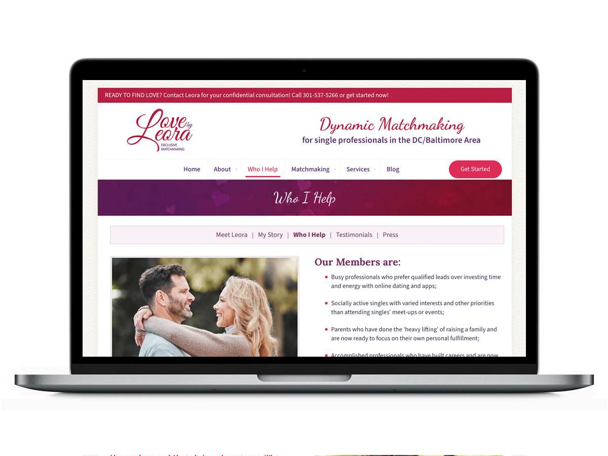 WordPress Website - Subpage